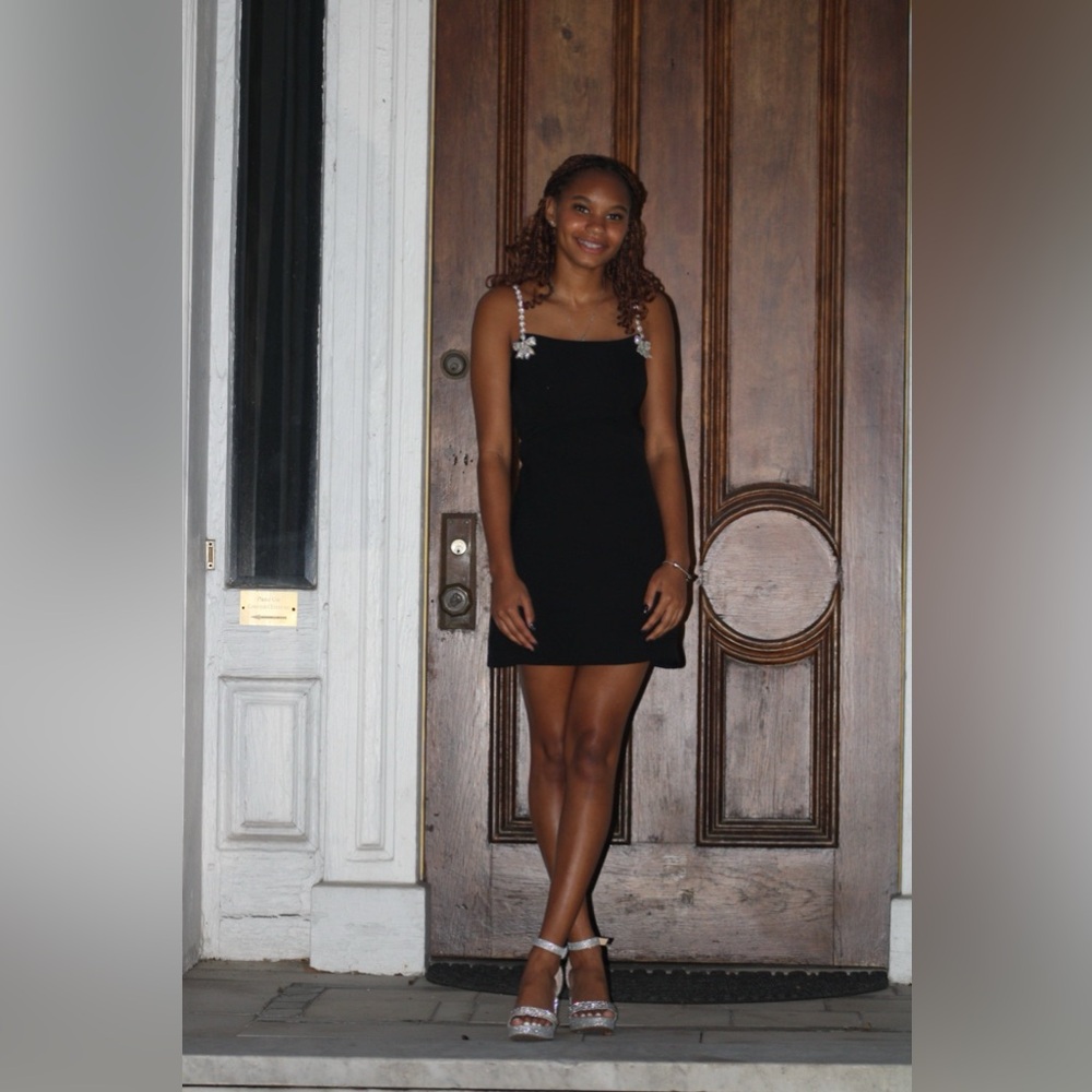 Black Dress with Silver Straps